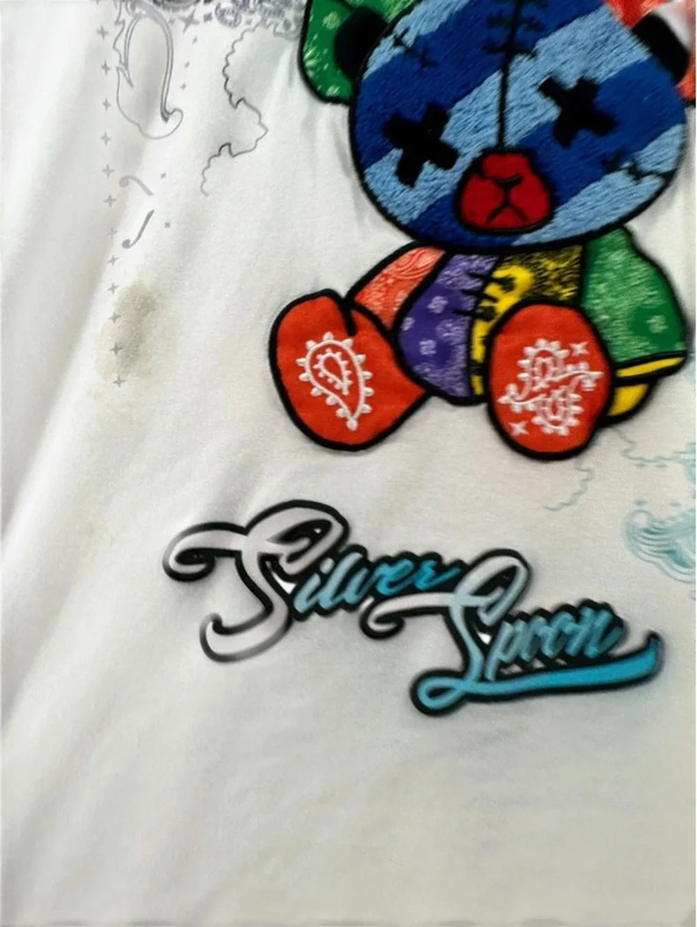 Bleecker & Mercer Silver Spoon Teddy Bear Graphic T-Shirt Size L 14-16 A0013